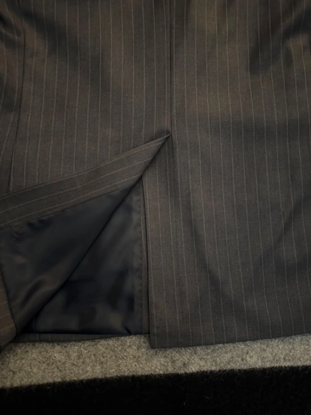 H&M Grey Slim Fit Pinstripe Blazer Jacket